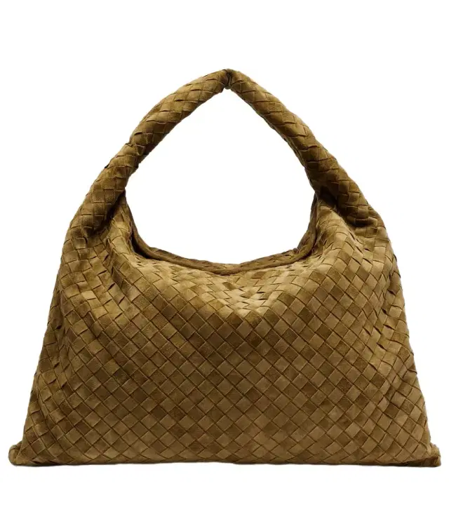Bottega Veneta Hop Intrecciato Large suede tote bag