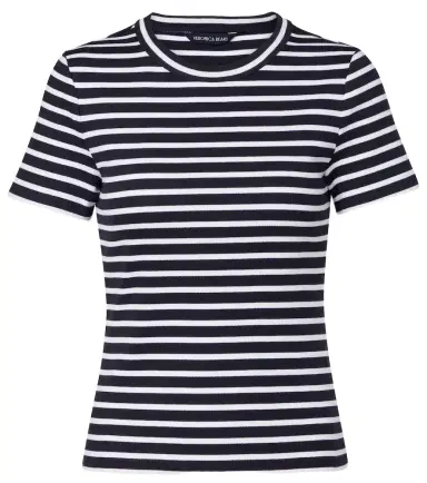 Veronica Beard Pruitt striped cotton-blend T-shirt | Thumbnail 1 Veronica Beard Pruitt striped cotton-blend T-shirt | Thumbnail 1