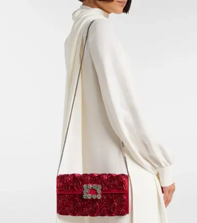 Roger Vivier Rose Vivier embellished satin clutch | Thumbnail 4