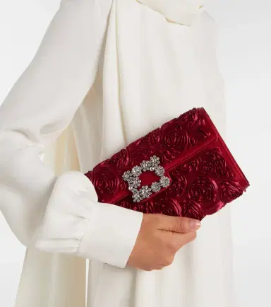 Roger Vivier Rose Vivier embellished satin clutch | Thumbnail 5
