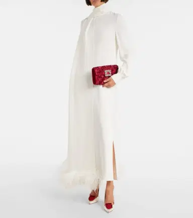 Roger Vivier Rose Vivier embellished satin clutch | Thumbnail 6