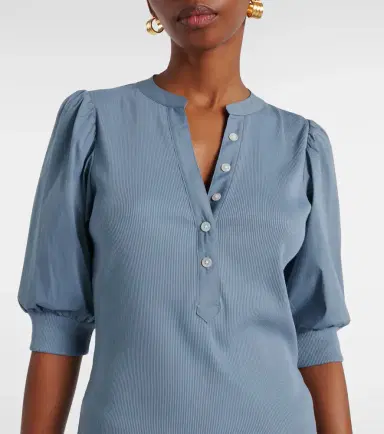 Veronica Beard Coralee cotton-blend blouse | Thumbnail 3 Veronica Beard Coralee cotton-blend blouse | Thumbnail 3