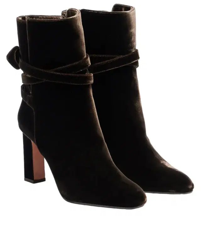 Aquazzura Very Bow 85 velvet ankle boots