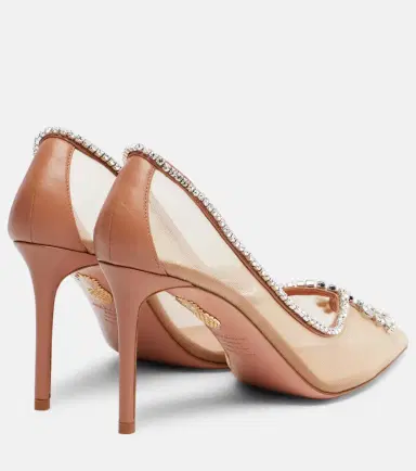 Aquazzura Seduction 85 embellished mesh pumps | Thumbnail 3