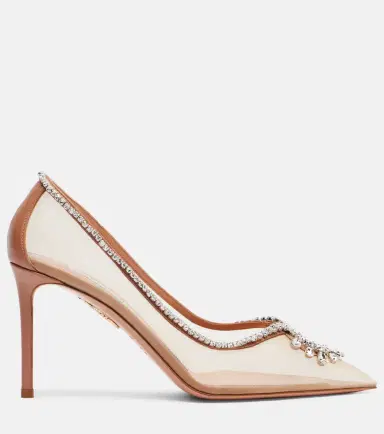 Aquazzura Seduction 85 embellished mesh pumps | Thumbnail 4