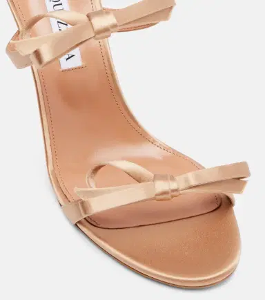 Aquazzura Soave 85 bow-detail satin sandals | Thumbnail 2