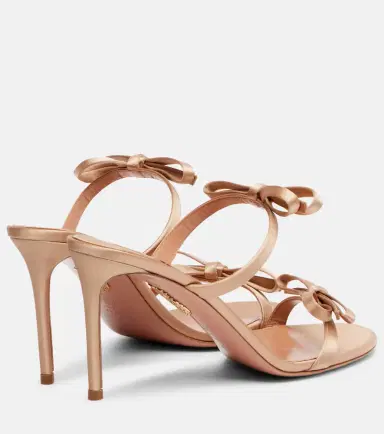 Aquazzura Soave 85 bow-detail satin sandals | Thumbnail 4