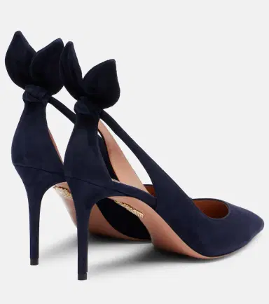 Aquazzura Bow Tie 85 suede pumps | Thumbnail 3 Aquazzura Bow Tie 85 suede pumps | Thumbnail 3