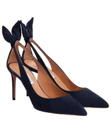 Aquazzura Bow Tie 85 suede pumps | Thumbnail 1 Aquazzura Bow Tie 85 suede pumps | Thumbnail 1