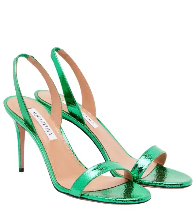 Aquazzura So Nude 85 snake-effect leather sandals