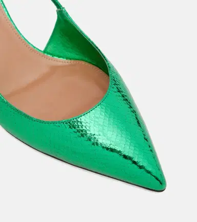Aquazzura Artiste 50 metallic leather slingback pumps | Thumbnail 3