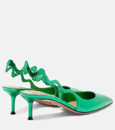 Aquazzura Artiste 50 metallic leather slingback pumps | Thumbnail 4
