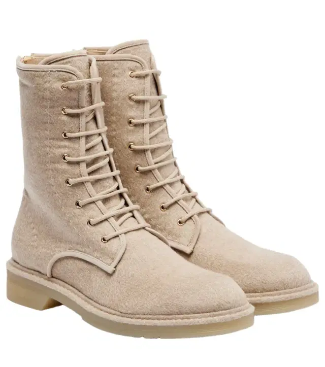 Max Mara Baker cashmere combat boots