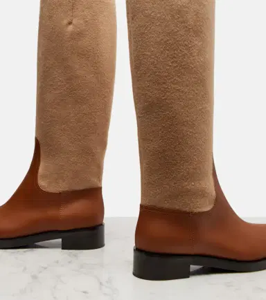 Max Mara Cavaliere leather and wool knee-high boots | Thumbnail 3 Max Mara Cavaliere leather and wool knee-high boots | Thumbnail 3