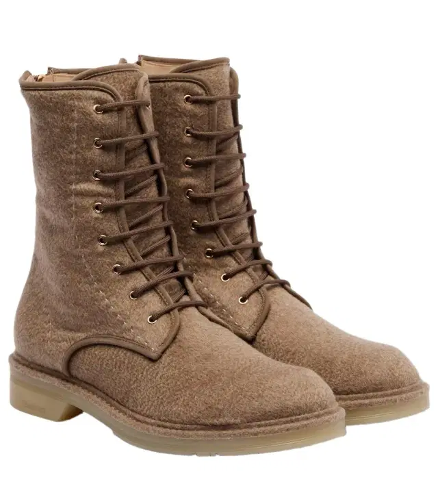 Max Mara Baker cashmere combat boots