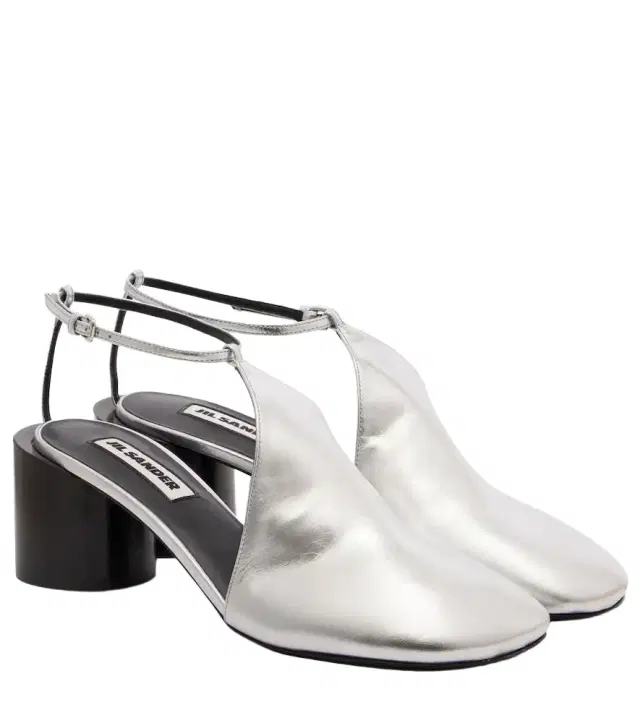 Jil Sander Metallic leather pumps
