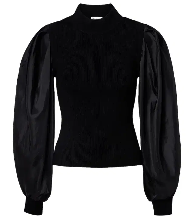 Simkhai Jackie taffeta-trimmed knitted top