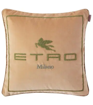 Etro Sponge logo cotton and wool cushion | Thumbnail 1