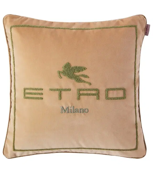 Etro Sponge logo cotton and wool cushion