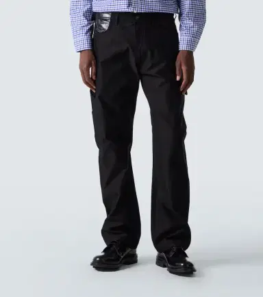 Junya Watanabe Leather-trimmed straight jeans | Thumbnail 3 Junya Watanabe Leather-trimmed straight jeans | Thumbnail 3