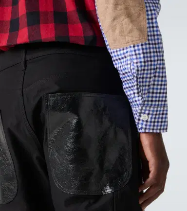 Junya Watanabe Leather-trimmed straight jeans | Thumbnail 4 Junya Watanabe Leather-trimmed straight jeans | Thumbnail 4