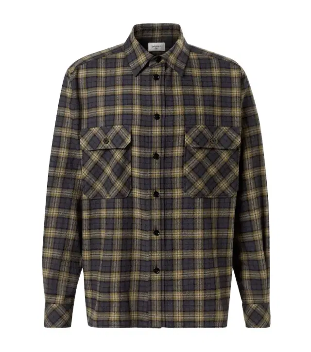 Checked wool overshirt