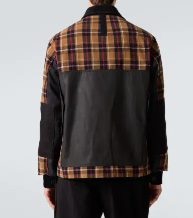 Junya Watanabe Checked leather-trimmed cotton jacket | Thumbnail 6 Junya Watanabe Checked leather-trimmed cotton jacket | Thumbnail 6