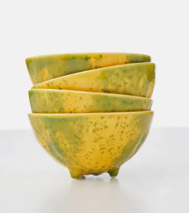 Bordallo Pinheiro Tropical Fruits Papaya set of 4 earthenware bowls | Thumbnail 2