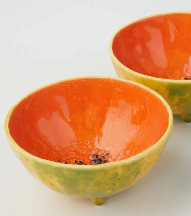 Bordallo Pinheiro Tropical Fruits Papaya set of 4 earthenware bowls | Thumbnail 4