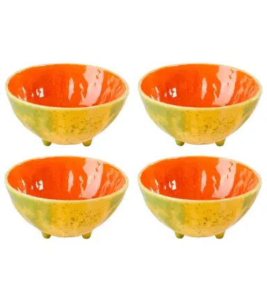 Bordallo Pinheiro Tropical Fruits Papaya set of 4 earthenware bowls | Thumbnail 1