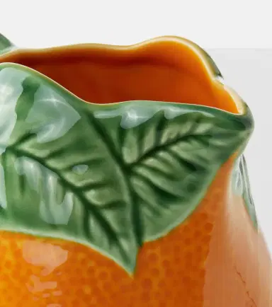 Bordallo Pinheiro Orange earthenware jug | Thumbnail 2