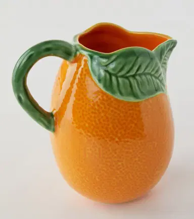 Bordallo Pinheiro Orange earthenware jug | Thumbnail 3