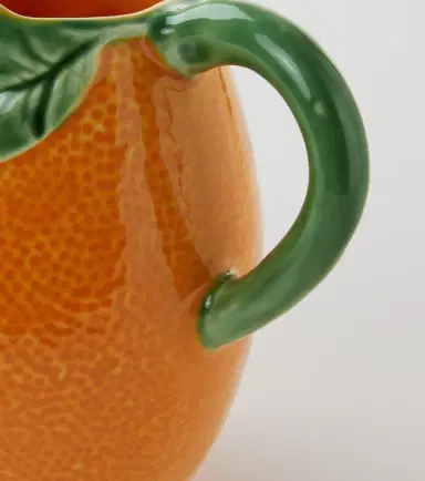 Bordallo Pinheiro Orange earthenware jug | Thumbnail 4