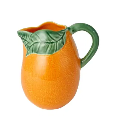 Bordallo Pinheiro Orange earthenware jug | Thumbnail 1