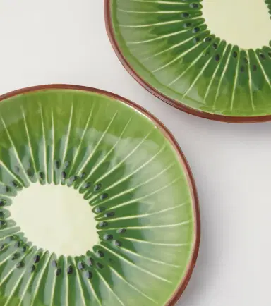 Bordallo Pinheiro Tropical Fruits Kiwi set of 4 earthenware dessert plates | Thumbnail 2