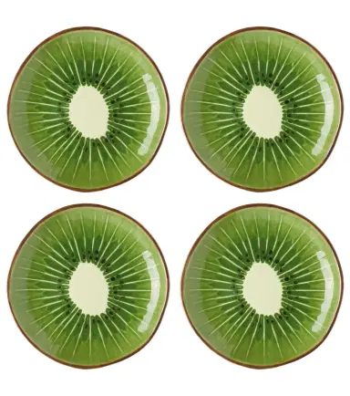Bordallo Pinheiro Tropical Fruits Kiwi set of 4 earthenware dessert plates | Thumbnail 1