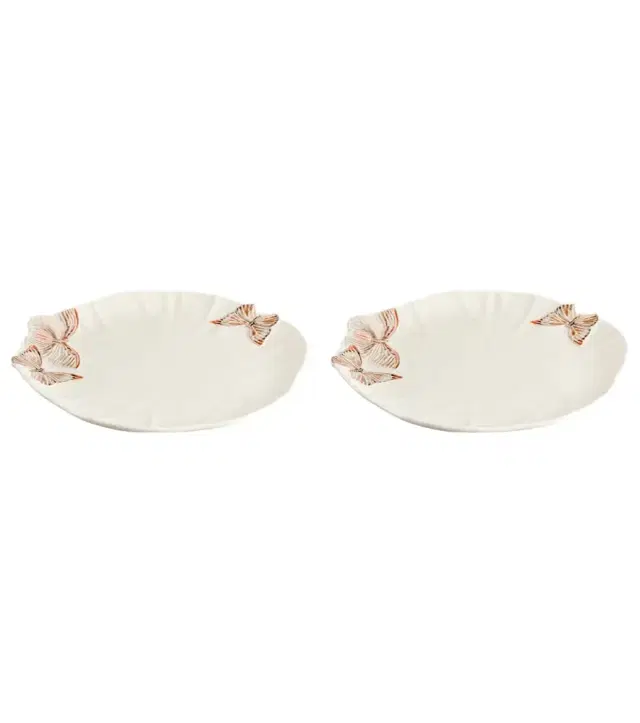 Bordallo Pinheiro Set of 2 ceramic charger plates by Claudia Schiffer