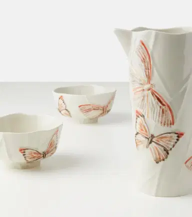 Bordallo Pinheiro Cloudy Butterflies pitcher by Claudia Schiffer | Thumbnail 4