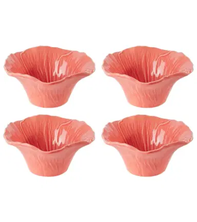 Bordallo Pinheiro Maria Flor Hollyhock set of 4 ceramic bowls | Thumbnail 1