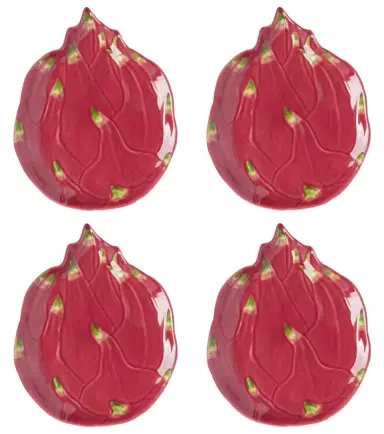 Bordallo Pinheiro Tropical Fruits Pitaya set of 4 earthenware dessert plates | Thumbnail 1