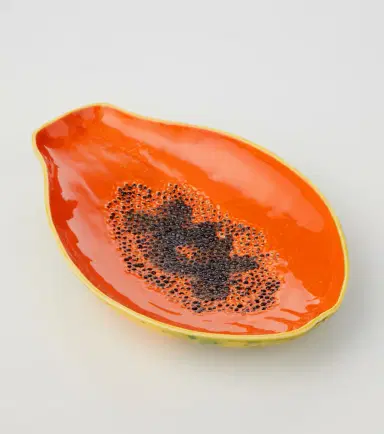 Bordallo Pinheiro Tropical Fruits Papaya earthenware platter | Thumbnail 3