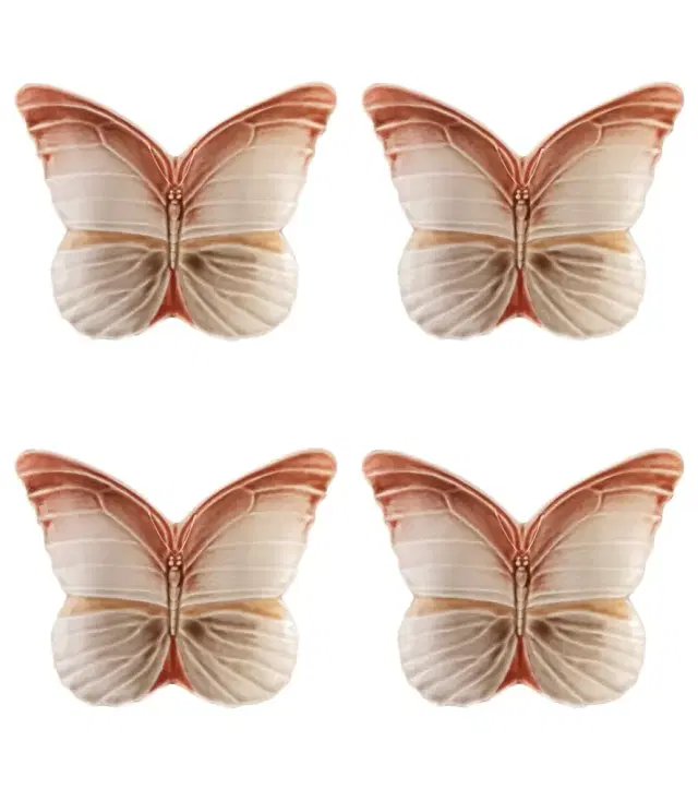 Bordallo Pinheiro Set of 4 ceramic bread plates by Claudia Schiffer