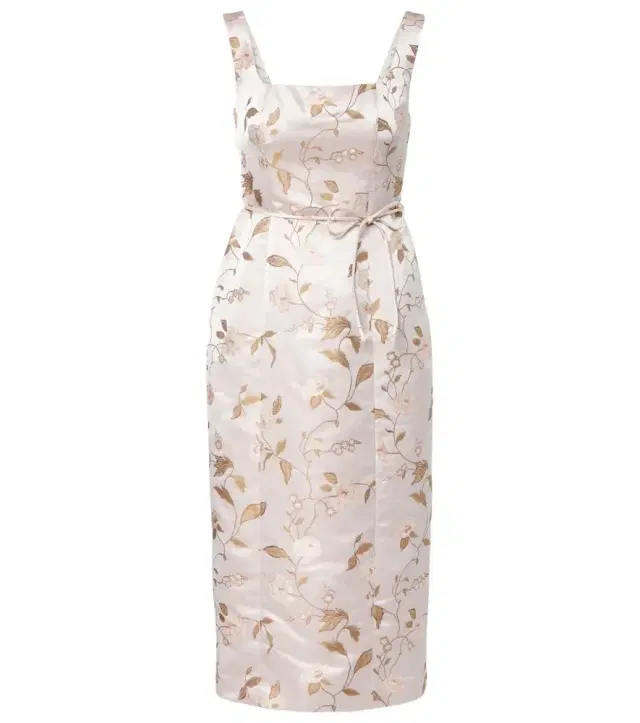 Staud Zoe floral brocade satin midi dress