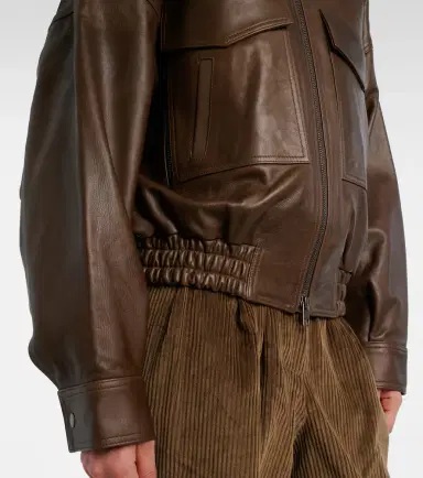 Staud Eugene leather bomber jacket | Thumbnail 2 Staud Eugene leather bomber jacket | Thumbnail 2