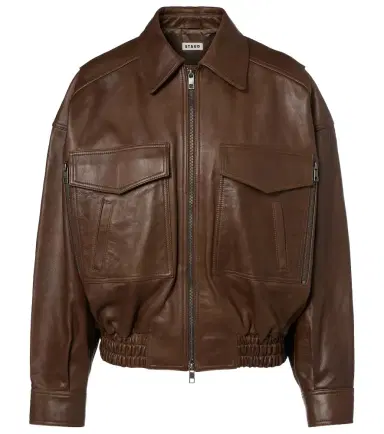 Staud Eugene leather bomber jacket | Thumbnail 1 Staud Eugene leather bomber jacket | Thumbnail 1