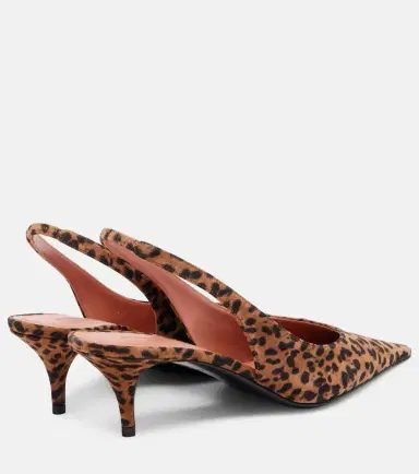 Amina Muaddi Anok 55 leopard-print suede slingback pumps | Thumbnail 3