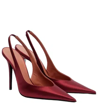 Amina Muaddi Anok 105 satin slingback pumps | Thumbnail 1 Amina Muaddi Anok 105 satin slingback pumps | Thumbnail 1