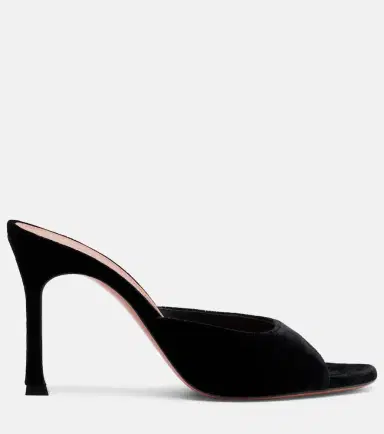 Amina Muaddi Alexa 95 velvet mules | Thumbnail 4 Amina Muaddi Alexa 95 velvet mules | Thumbnail 4
