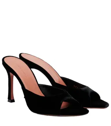 Amina Muaddi Alexa 95 velvet mules | Thumbnail 1 Amina Muaddi Alexa 95 velvet mules | Thumbnail 1
