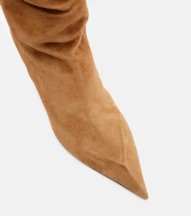 Amina Muaddi Christine 80 suede knee-high boots | Thumbnail 3